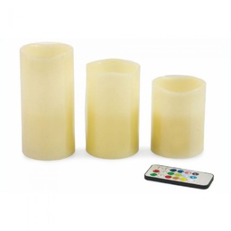 [20038450] Set tre candele led RGB