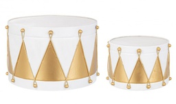 [B0970148] Set2 Tamburo Deryck Bianco-Oro