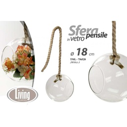 [GIC756528] 8x Sfera in vetro decoupage lavoretti pendente cm 18