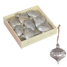 [V6197000000] Sfera metallo confezione 8pz argento cm12x12h3
