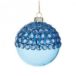 [1997614] Sfera natalizia in vetro Azzurro JEWEL 8 cm pallina natale 