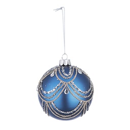 [19627742] Sfera pallina lavish di natale per albero in vetro  cm 8