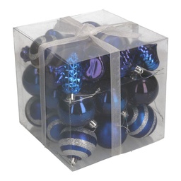 [V6111150000] Sfera plastica blu confezione 30 pezzi cmø6