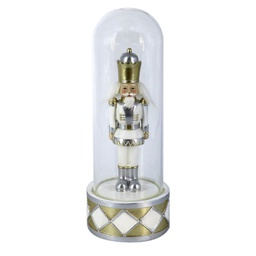 [V6199430000] Soldatino resina campana vetro bianco cm10x10h26