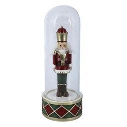 [V6199570000] Soldatino resina campana vetro rosso cm10x10h26