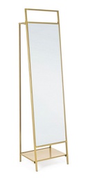 [B0242616] Specchio Stretto con Portabiti Ekal Oro  Cod.0242616