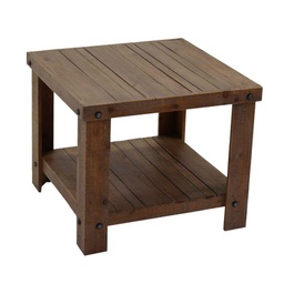[V8036480000] Tavolino da salotto quadrato noce country 2 piani 60x60xh.50 cm