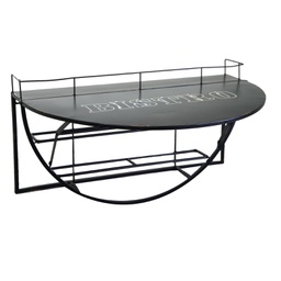 [V6453740000] Tavolino metallo da muro con mensola nero cm 70x47h40