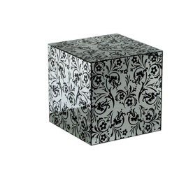[V7006840000] Tavolino specchio damascato cm 40 x 40 x h 40