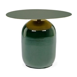[B0746706] Tavolino verdone in metallo stile design Ø50x39.5h