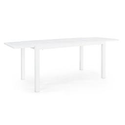 [B0662851] Tavolo allungabile bianco in alluminio stile classico cm 140-210x77