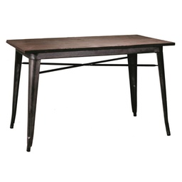 [V8032830000] Tavolo ferro bristol top in legno marrone cm 160x80h76