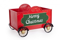 [B0970899] Vagone Treno Merry Xmas Rosso-Verde