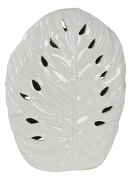 [V9176500000] Vaso foglia bianco traforato yi-0308 cm. 39 x 14,5 h 48,5