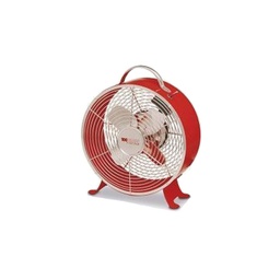 [8032745029161] Ventilatore da terra in metallo Design Vintage d. 20 cm 4 pale ROSSO