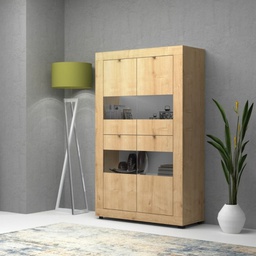 [FZ94251] Vetrina Credenza da soggiorno quattro ante Rovere FIESTA 102x45x h162 cm