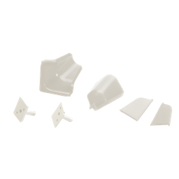 [19920449] Set di Accessori per Alzatine Bianco - Angolo Esterno, Angolo Interno, Terminali - Colori Assortiti