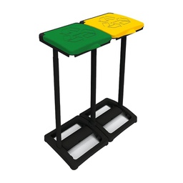 [7418C99] Pattumiera Differenziata Porta Sacchi con Coperchio - 64x36x80 cm