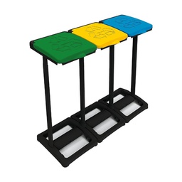 [7419C99] Portasacco per Raccolta Differenziata a 3 Scomparti 97x36x80 cm