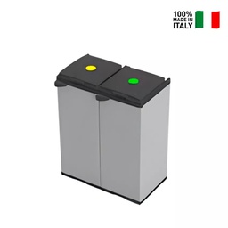 [7823C99] Mobile Pattumiera Raccolta Differenziata con Doppia Apertura - 80/110 lt - 68x39,5x85 cm
