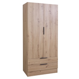 [2016335] Armadio Rovere 2 Ante e 2 Cassetti - 82x184x46 cm