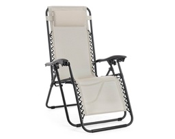 [2015798] Sedia Sdraio Pieghevole Wayne Grigio Chiaro - 163x65x110 cm