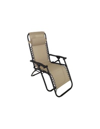 [2009473] Sdraio in Acciaio e Corda Granada Beige 165x65x114 cm