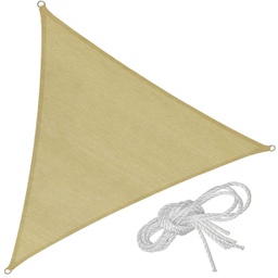 [1918838] Tenda Vela Triangolare Ecru 3x3x3m - Protezione Antisole e Ombreggiante