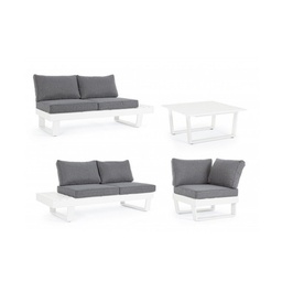 [1943161] Set salotto angolare con cuscini, colore bianco