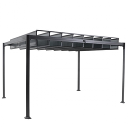 [20008449] Gazebo Belize 3,8 x 3 m antracite con tetto apribile in alluminio
