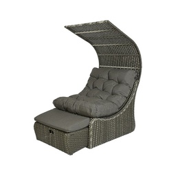 [20006679] Poltrona Letto Daybed Siesta in Vimini Grigio - 108x90x150 cm