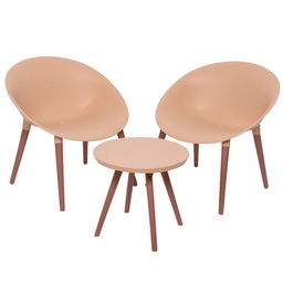 [20006610] Salotto in resina Marbella 3 pezzi salmone - Dimensioni: 74x67x78,5 cm