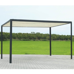 [1942909] Gazebo pergola nero 3x4x2,5H mt con copertura elettrica scorrevole