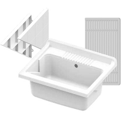 [7860C98] Vasca Lavatoio Lavanderia in Resina Basis 60x50x26cm