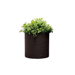 [2000714] Vaso da giardino tondo marrone 36 x 37,3 cm