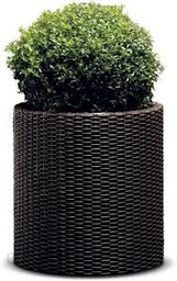 [2000715] Vaso da giardino tondo marrone 44 x 44,3 cm