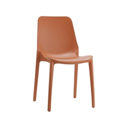 [2015525] Sedia Ginevra Terracotta in Tecnopolimero Rinforzato con Fibra di Vetro - Altezza Seduta 47 cm - Uso Interno/Esterno - Impilabile Fino a 8 Pezzi