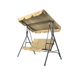 [2018188] Dondolo linear in acciaio verniciato telo in poliestere 160 gr/mq colore beige - dimensioni 113x170x156 cm