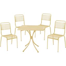 [1941151] Set da giardino crema: tavolo 72x70xh72cm e 4 sedie 41x36xh90cm