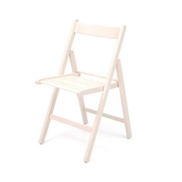 [FZ52766] 4X Sedia pieghevole Penelope in legno bianco H79xL42.5xP47.5