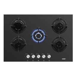 [FZ91873] Samet Piano cottura Minerva 75  in vetro 5 fuochi nero H52xL75