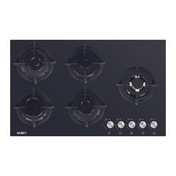 [FZ93186] Samet Piano cottura Minerva 90 in vetro 5 fuochi nero L86xP52