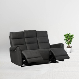 [FZ100067] Divano 3 posti Thun 2 recliner elettrici effetto nabuk grigio H109xL187xP98