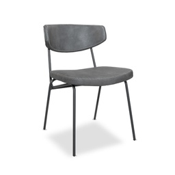 [FZ99814] 4X Sedia Callisto colore grigio vintage gambe metallo nero H77.5xL49xP59