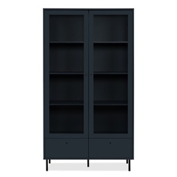 [FZ100656] Vetrina Caracas 52A con 2 ante a vetrina e 2 cassetti colore navy blue H183xL100xP40