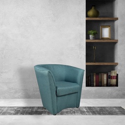 [FZ99717] Poltrona Tago in tessuto azzurro Enzo 18 H76xL75xP66