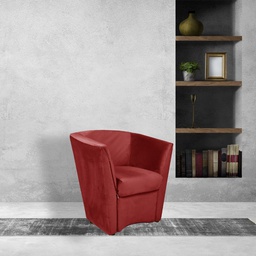[FZ99710] Poltrona Tago in tessuto rosso Riviera 10 H76xL75xP66
