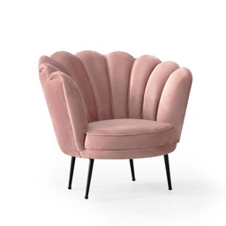 [FZ100857] Poltrona Orel in velluto rosa Sinfonia 6 con piedini neri H77xL80xP75