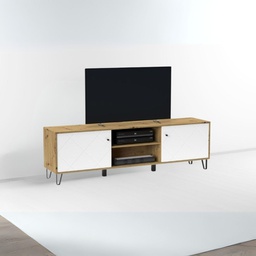[FZ101145] Porta TV Bollo 2 colore rovere e bianco H55.20xL183.40xP40