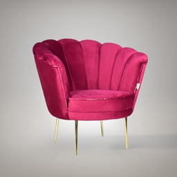 [FZ101347] Poltrona Orel in velluto magenta Babyface 17 piedini oro H76xL70xP70